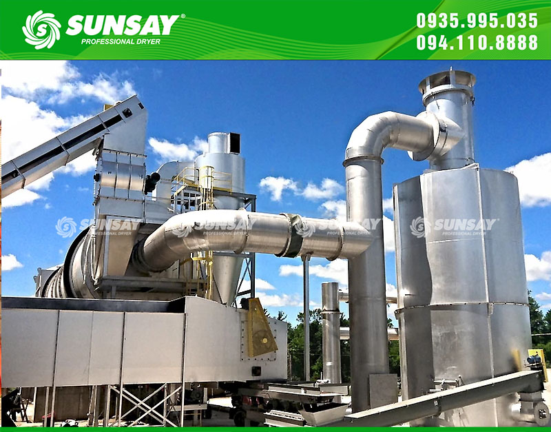 Lò đốt biomass cấp nhiệt cho máy sấy thùng quay sấy mùn cưa