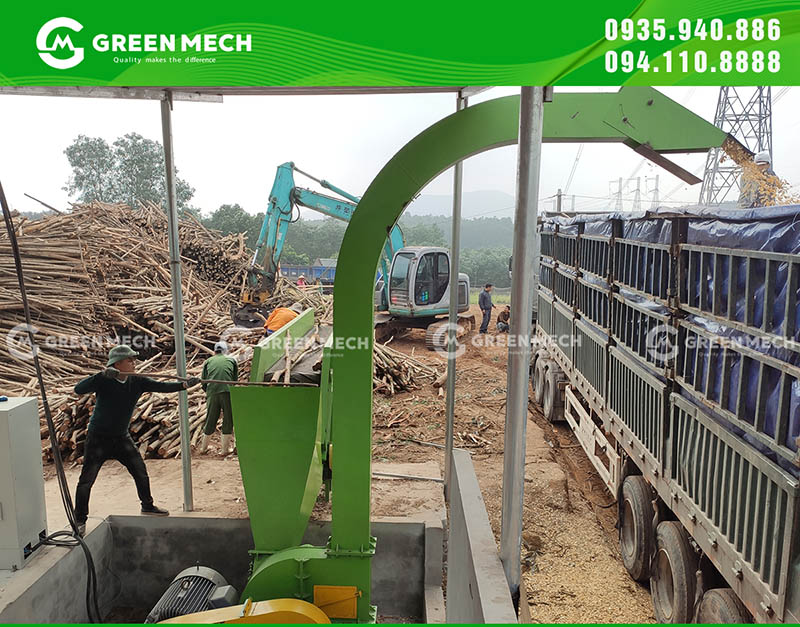 Lắp đặt máy băm gỗ 10 tấn tại Quảng Bình