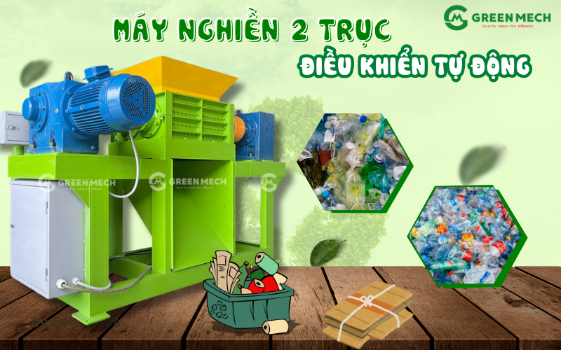 Máy nghiền 2 trục điều khiển tự động