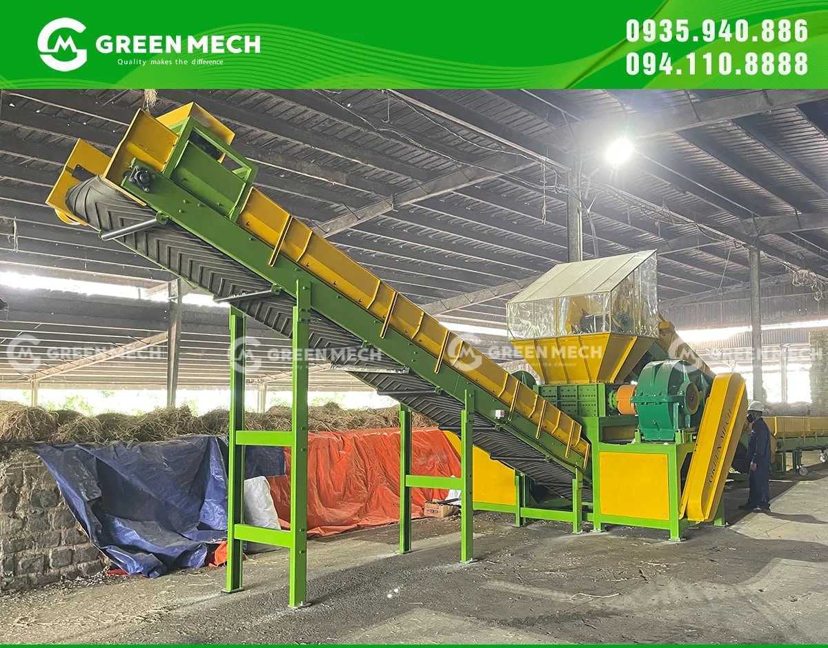 Lắp đặt hệ thống máy nghiền 2 trục tại Lâm Đồng cho trang trại bò sữa Vinamilk để xử lý rơm